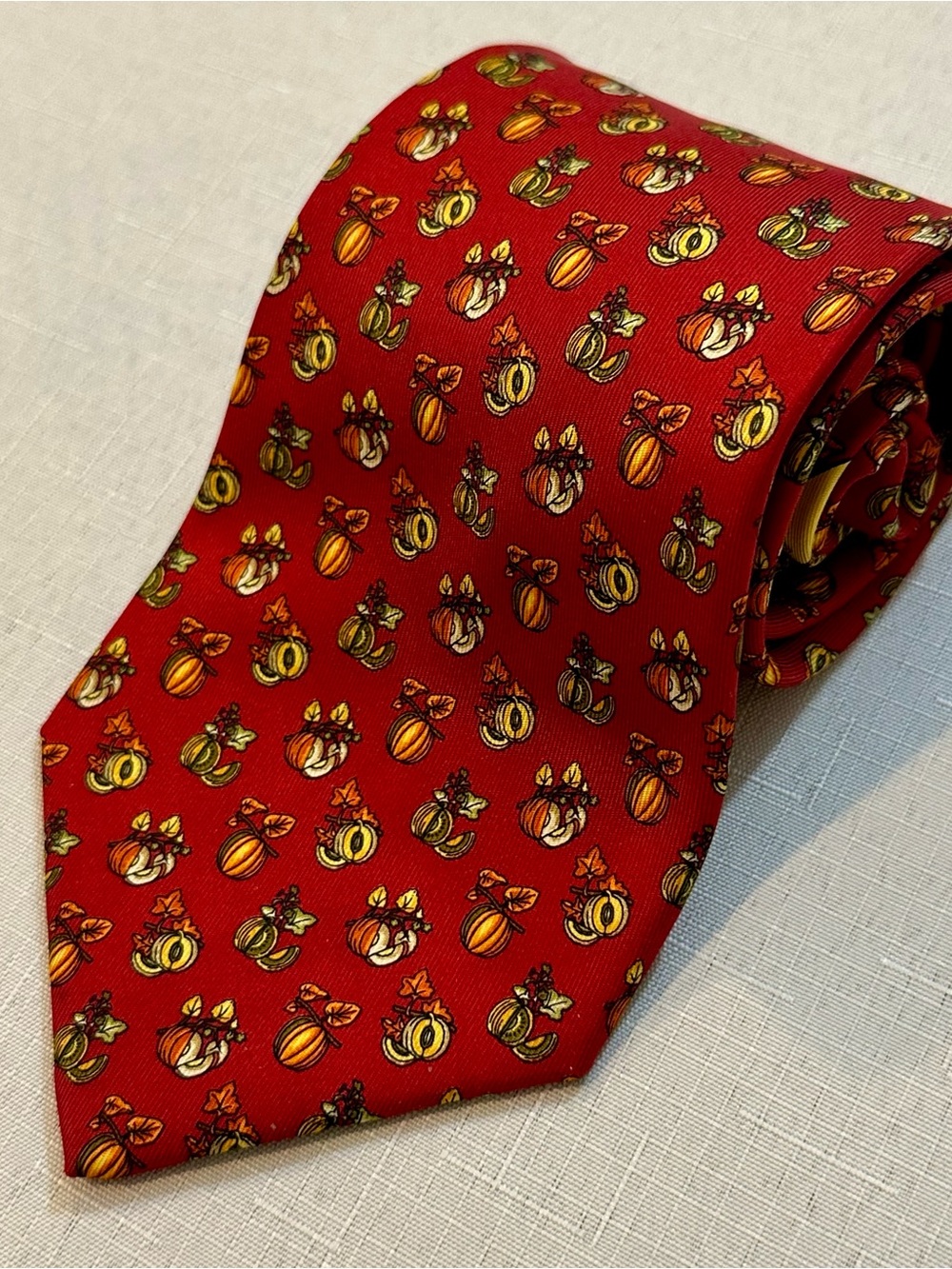 Salvatore Ferragamo Pumpkin Harvest Silk Tie